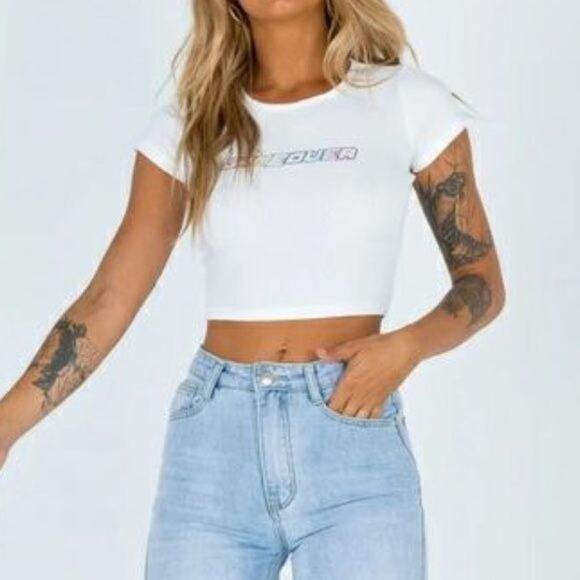 Princess Polly Game Over Tee in White - Picture 6 of 7